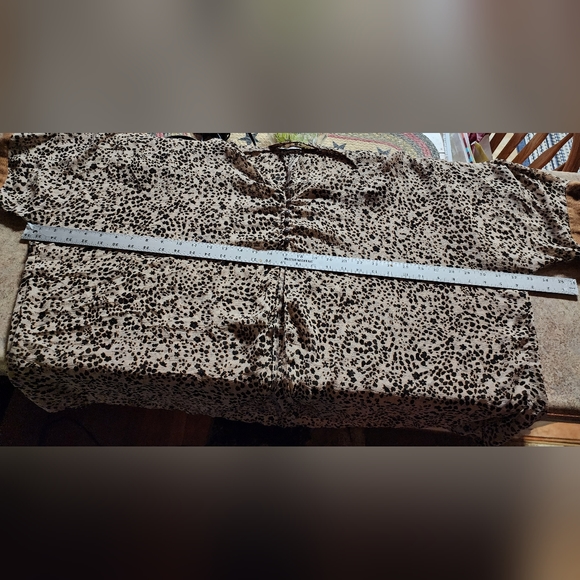 Intimately By Free People Animal Print Sheer Blouse Size S - Picture 2 of 10